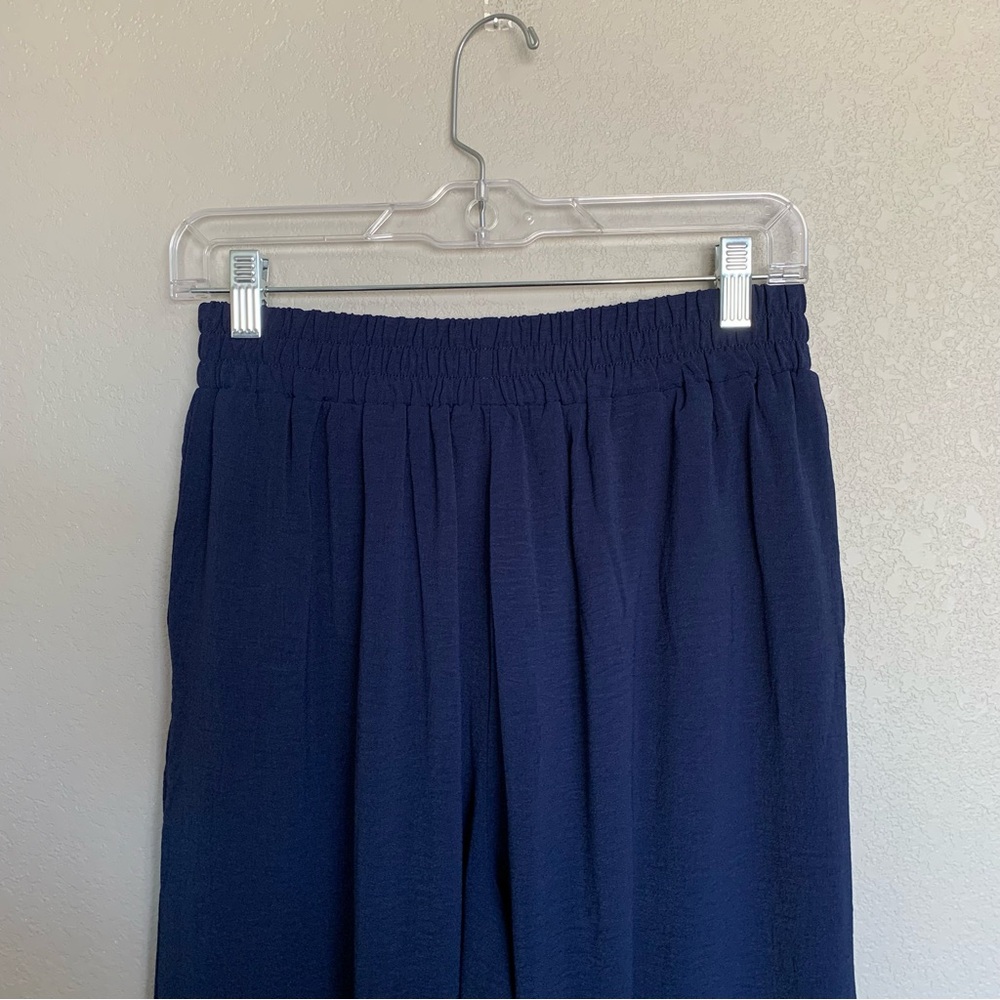 Cupshe Navy Blue Wide Leg Pull-On Sailor Pants Size Medium NWT Beach Vacation - Picture 9 of 16